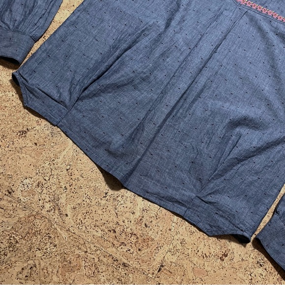 Sundance Nevarre Embroidered Chambray Western Button Down Shirt Sz M - Picture 14 of 16